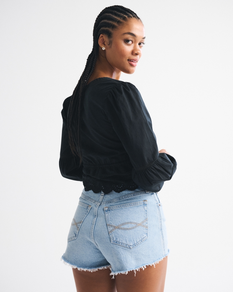 Curve Love Denim V-Waist Mini Short