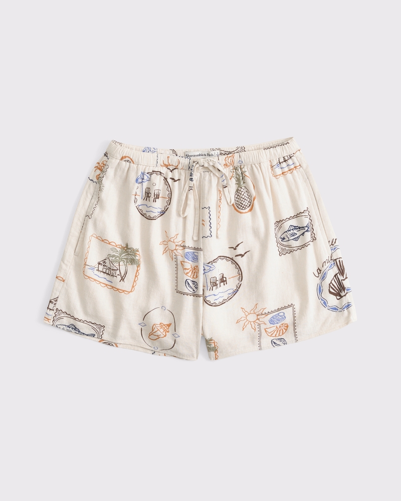 Linen-Blend Pull-On Short