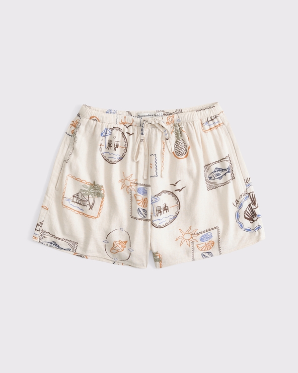 Linen-Blend Pull-On Short