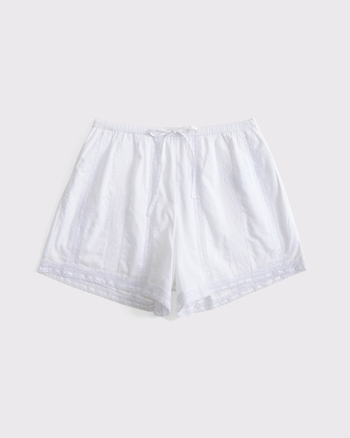 Cotton Lace-Trim Pull-On Short
