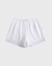Cotton Lace-Trim Pull-On Short