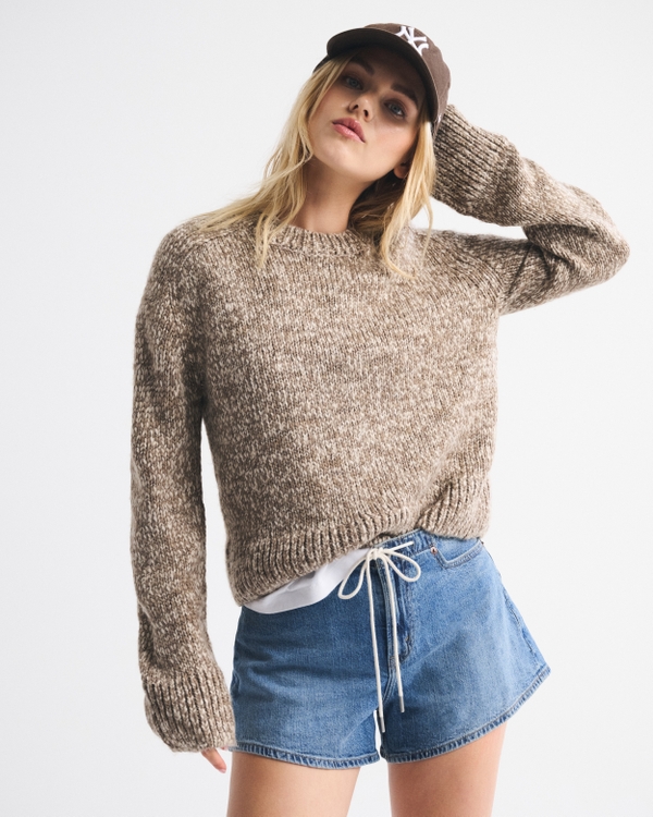 Mid Rise Linen-Blend Pull-On Short