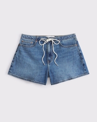 Mid Rise Linen-Blend Pull-On Short
