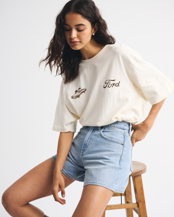 High Rise Dad Short, Light view 1