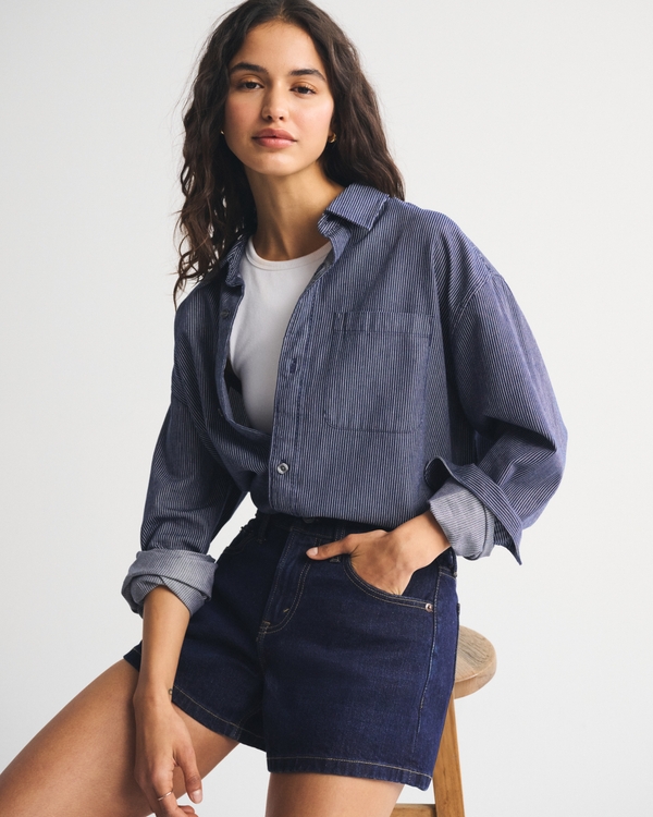 Mid Rise A-Line Short, Dark view 1