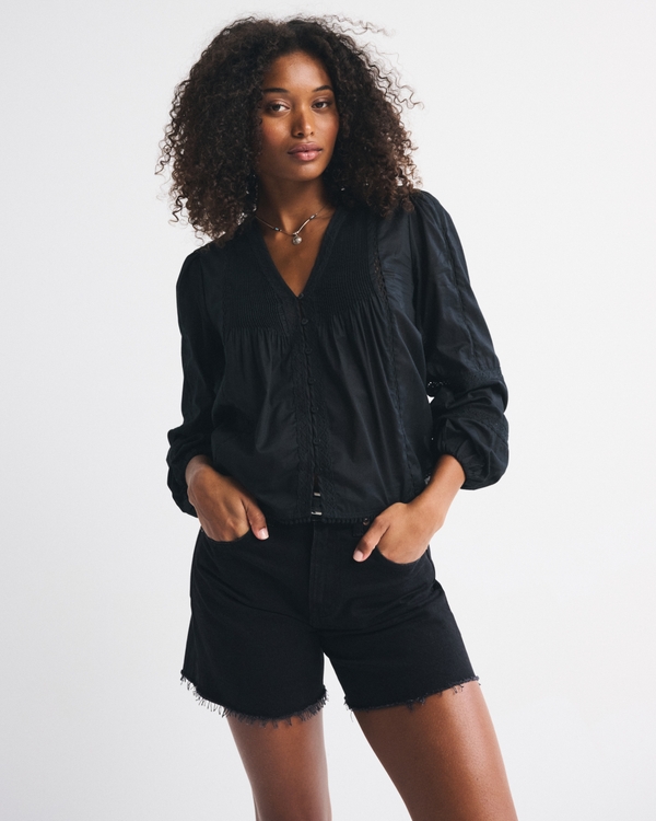 Curve Love High Rise Dad Short, Black view 1