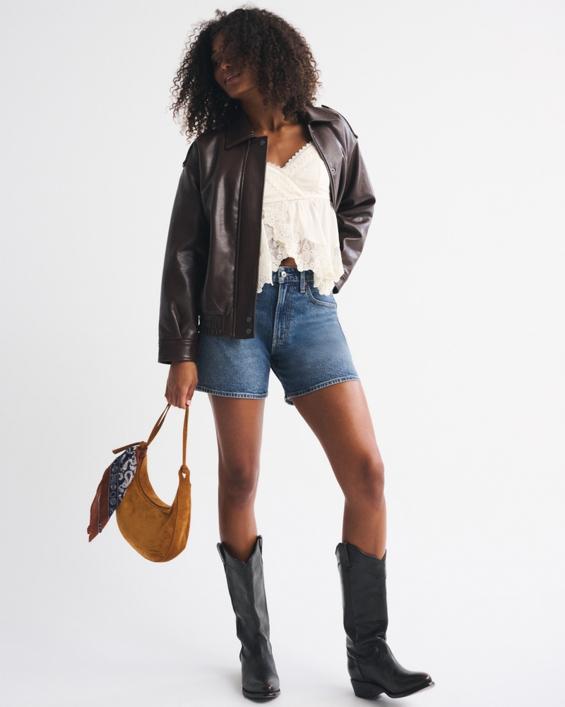Curve Love Mid Rise Denim Mini Skirt