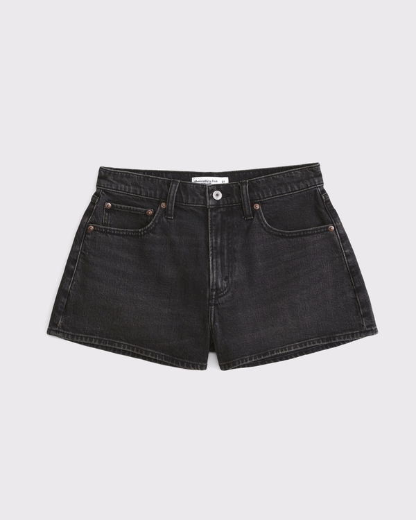 Curve Love High Rise Mom Short, Washed Black view 1