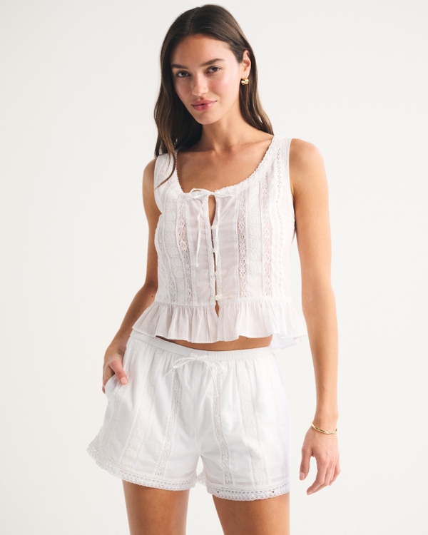 Cotton Pull-on Short, White view 1