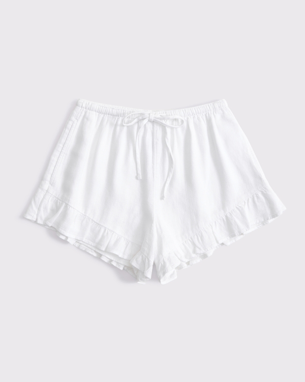 Women's Linen-Blend Ruffle Pull-On Short | Women's Bottoms