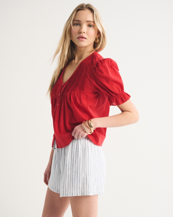 Linen-Blend Pull-On Short