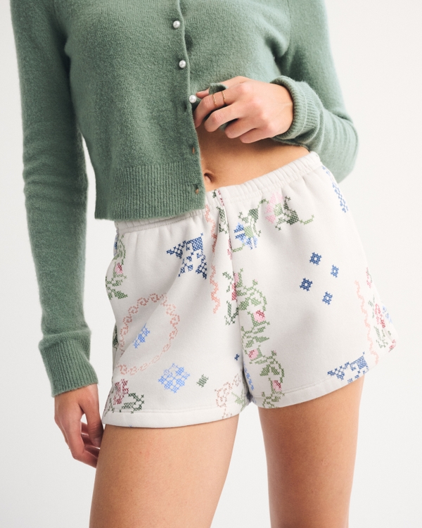 High Rise Sunday Mini Short, Light Sand Pattern view 2