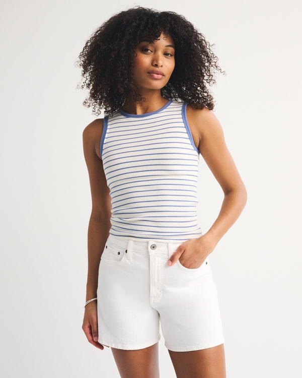 Curve Love High Rise Dad Short, White view 1