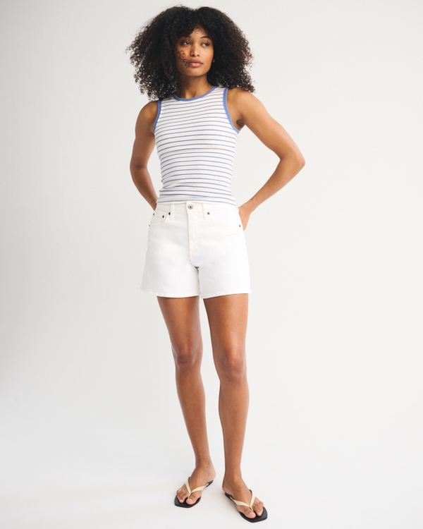 Curve Love High Rise Dad Short, White view 2