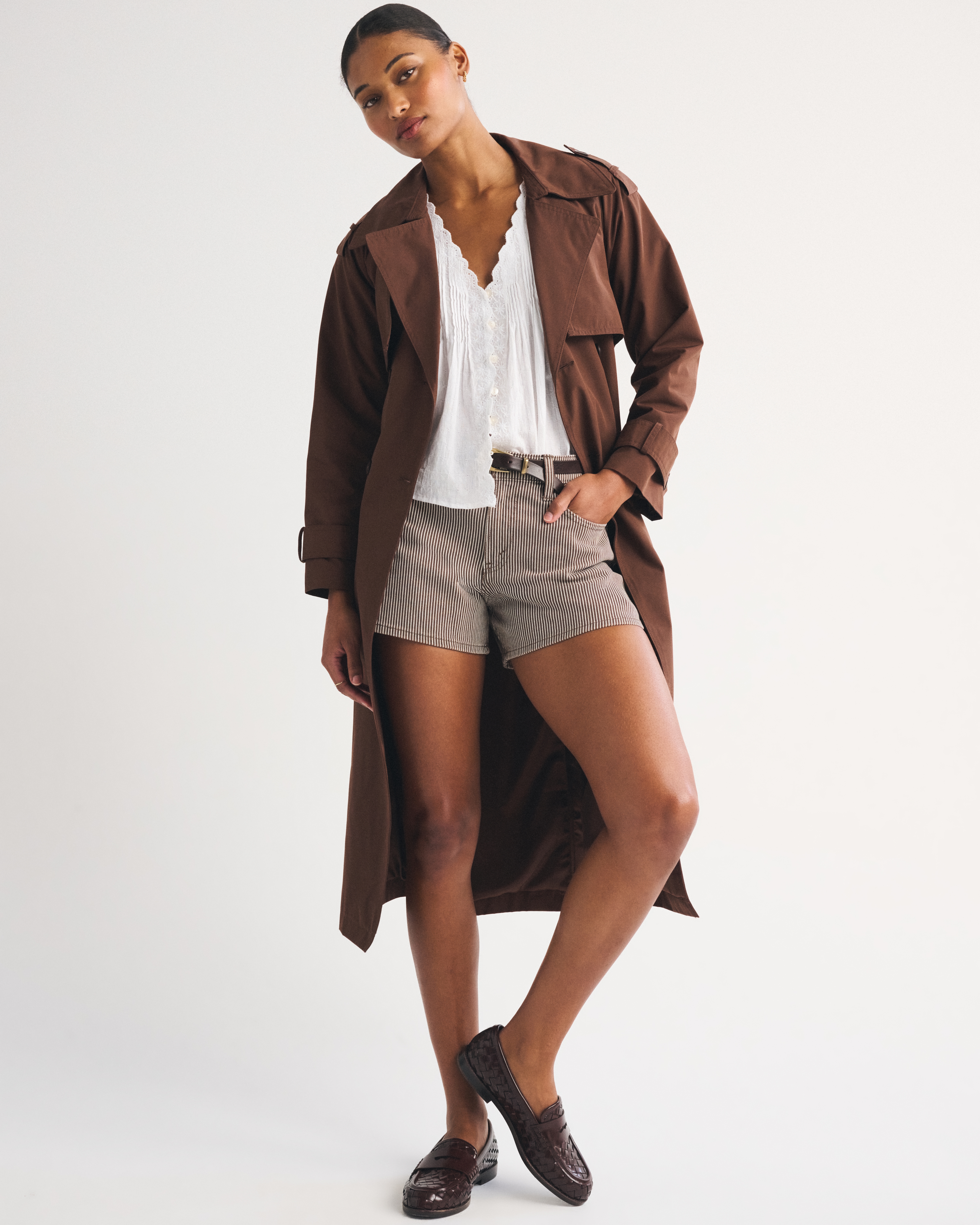Женские брюки Abercrombie & Fitch Curve Love Mid Rise A-Line Short — фото 3
