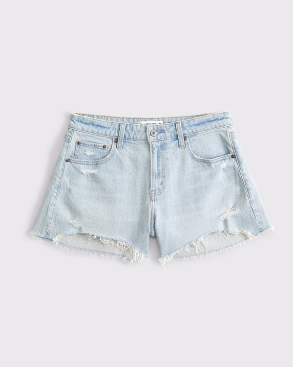 Shorts acampanados de tiro medio Curve Love, Desgastado Claro view 1