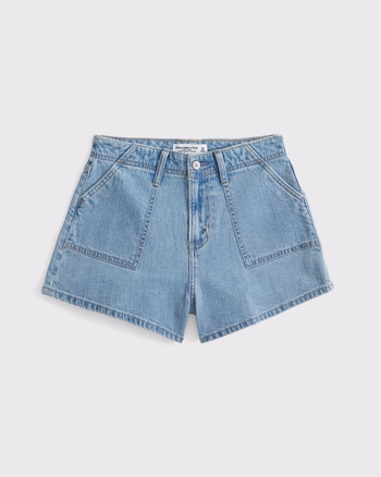 High Rise Linen-Blend Denim Short from Abercrombie & Fitch - $60