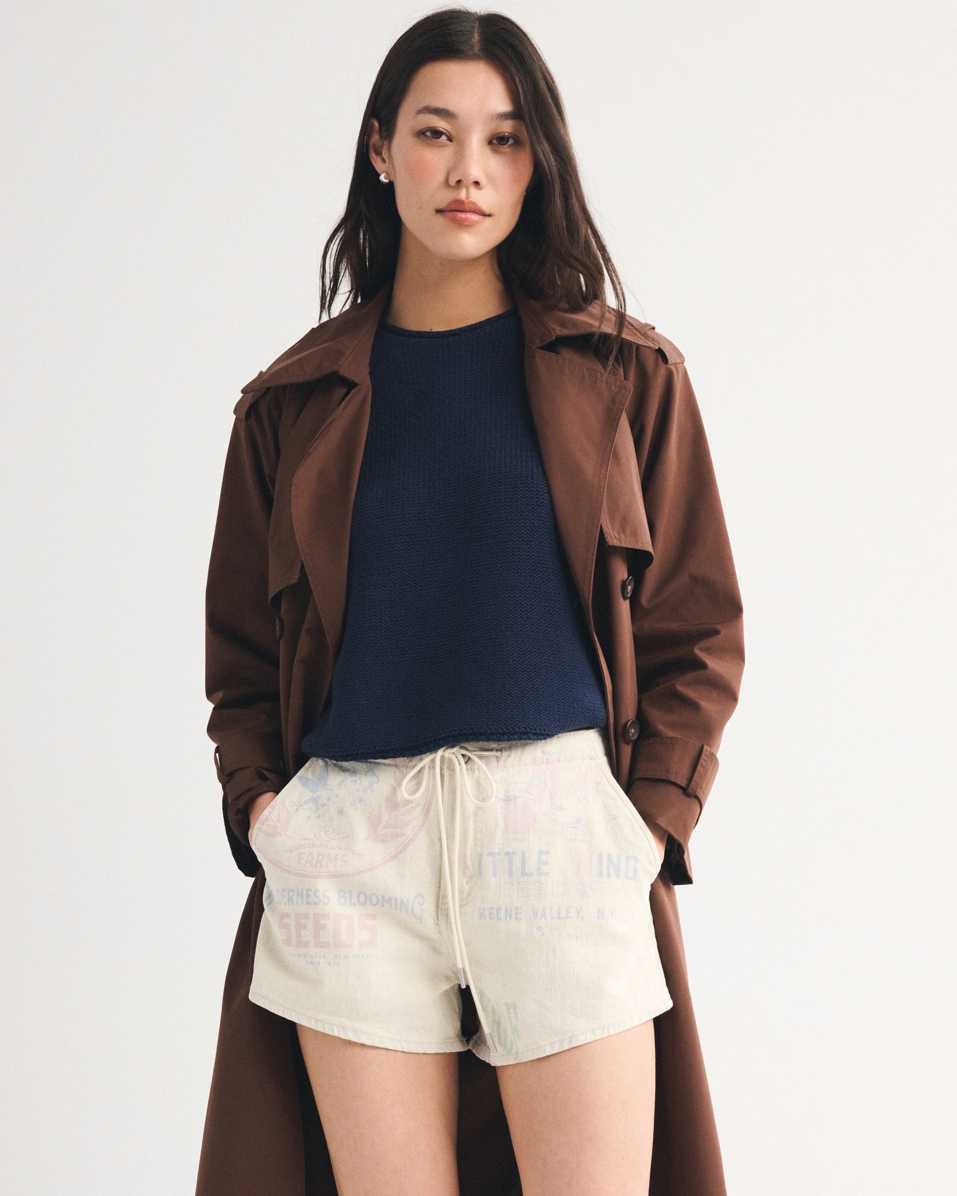Женские джинсы Abercrombie & Fitch High Rise Linen-Blend Denim Short — фото 2