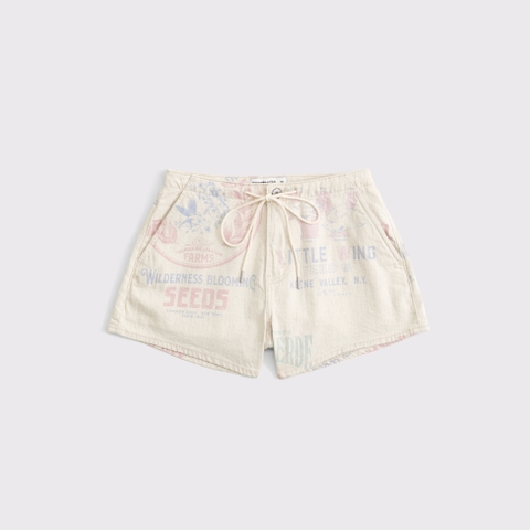 Женские джинсы Abercrombie & Fitch High Rise Linen-Blend Denim Short