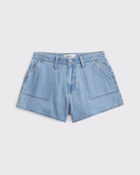 Curve Love High Rise Linen-Blend Denim Short