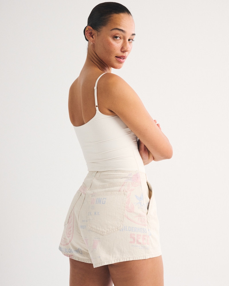 Curve Love High Rise Linen-Blend Denim Short - thumbnail 5