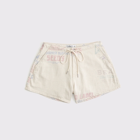 Женские джинсы Abercrombie & Fitch Curve Love High Rise Linen-Blend Denim Short