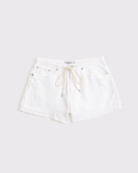Curve Love High Rise Linen-Blend Denim Short