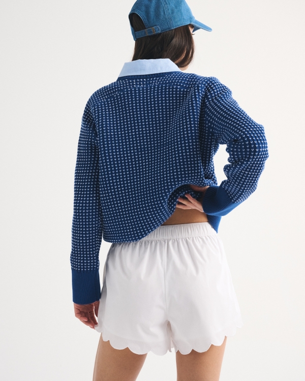 High Rise Scalloped Pull-On Short