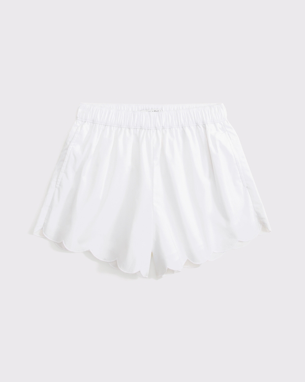High Rise Scalloped Pull-On Short