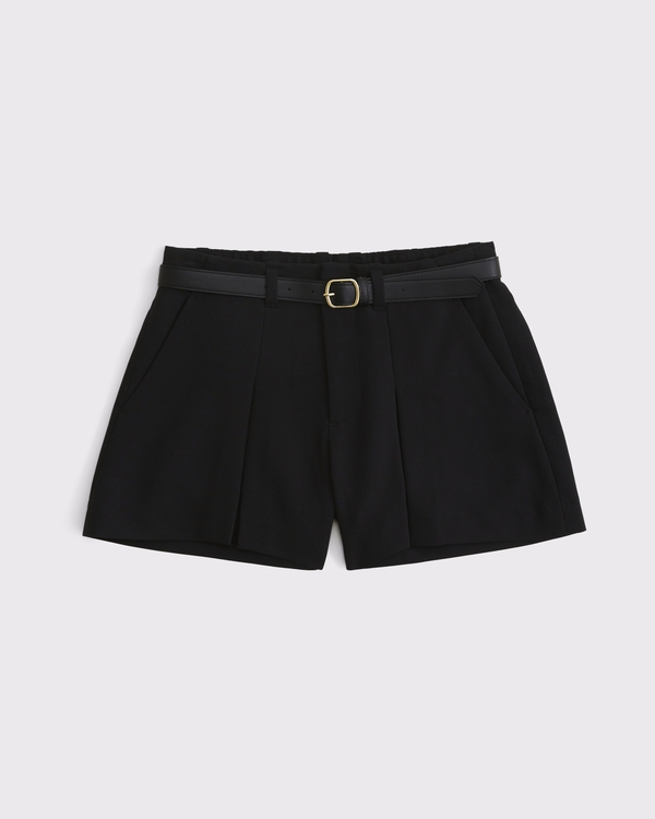 美品　Belted Shorts ベルテッド　ショーツ　BLACKブラック 34 Women's High Rise Pleated Short | Women's Bottoms | Abercrombie.com