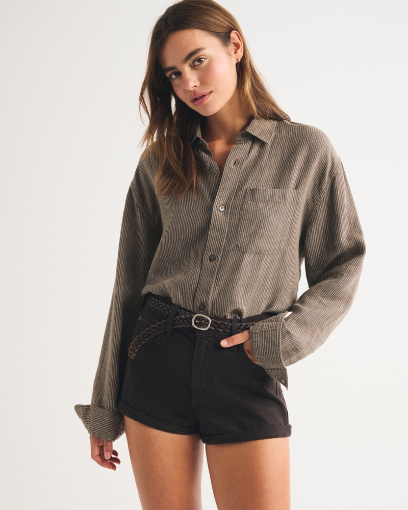 High Rise Denim Micro Short - thumbnail 2