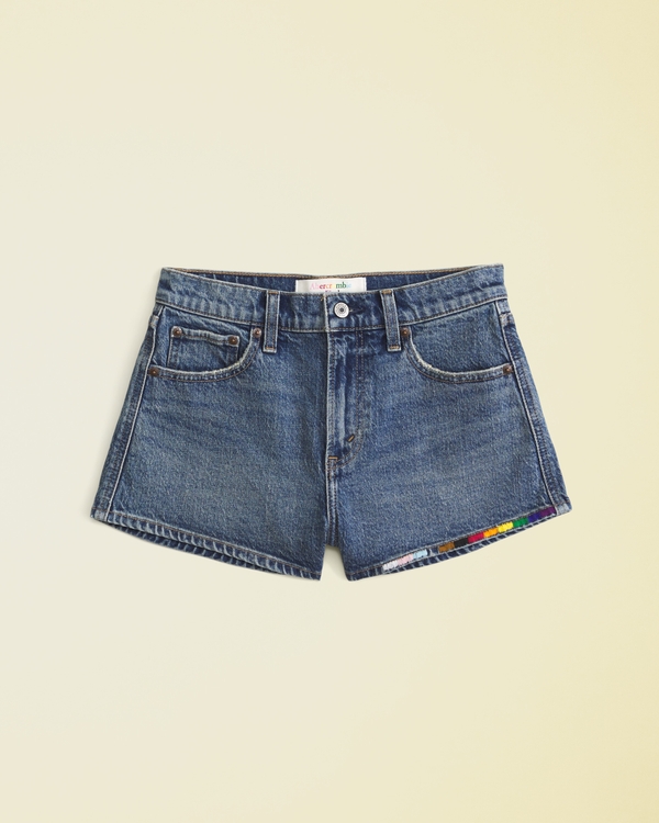 Pride High Rise Denim Short, Medium view 1