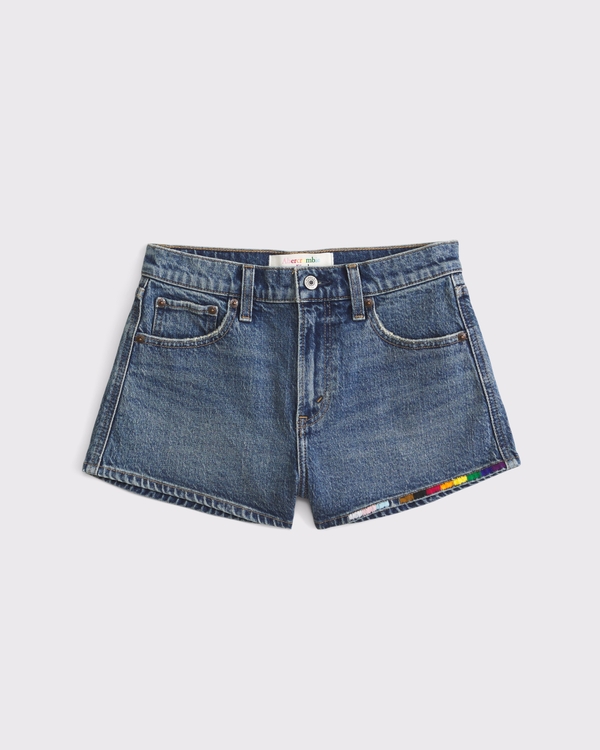 Shorts de denim Pride de tiro alto Pride, Medium Destroy view 1