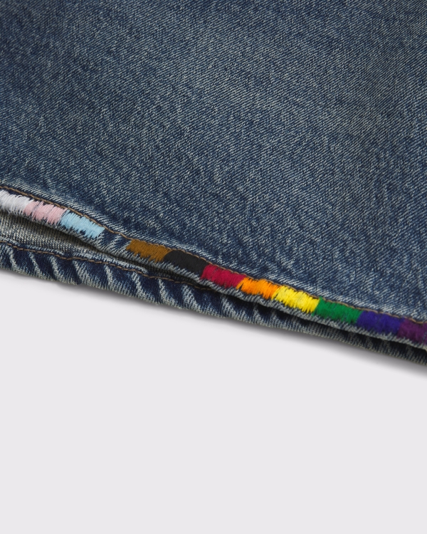 Pride High Rise Denim Short, Medium view 2