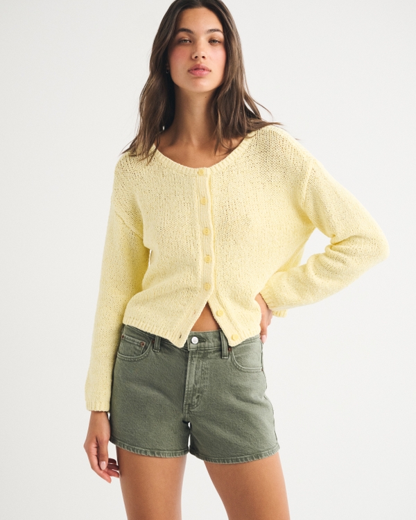 Mid Rise A-Line Short, Green view 1