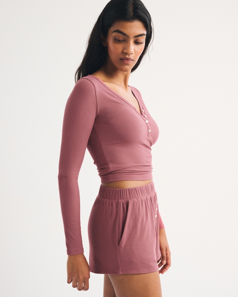 High Rise Ribbed Lounge Short - thumbnail 10