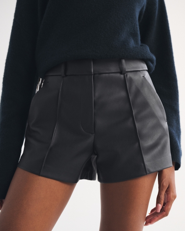 Women's Vegan Leather High Rise Tailored Short | Women's New