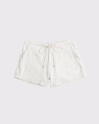 Linen-Blend Denim Pull-On Short