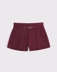 Belted Micro Tailored A-Line Short