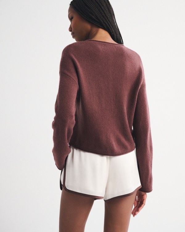 High Rise Satin Track Short
