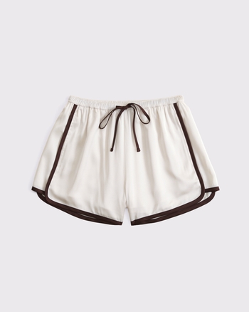 High Rise Satin Track Short