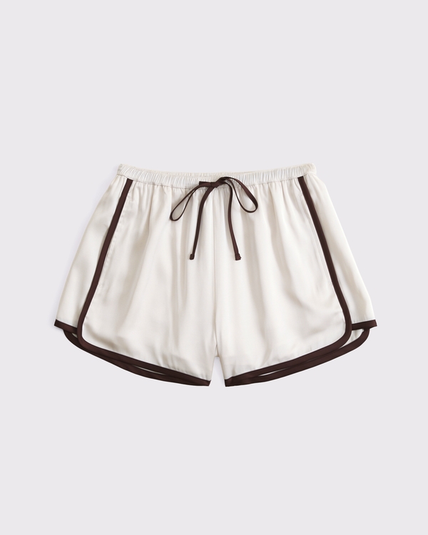 High Rise Satin Track Short