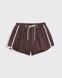 High Rise Satin Track Short