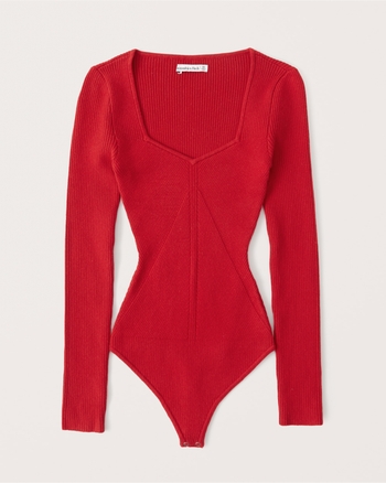 Women S Long Sleeve V Neck Sweater Bodysuit Women S Clearance Abercrombie Com