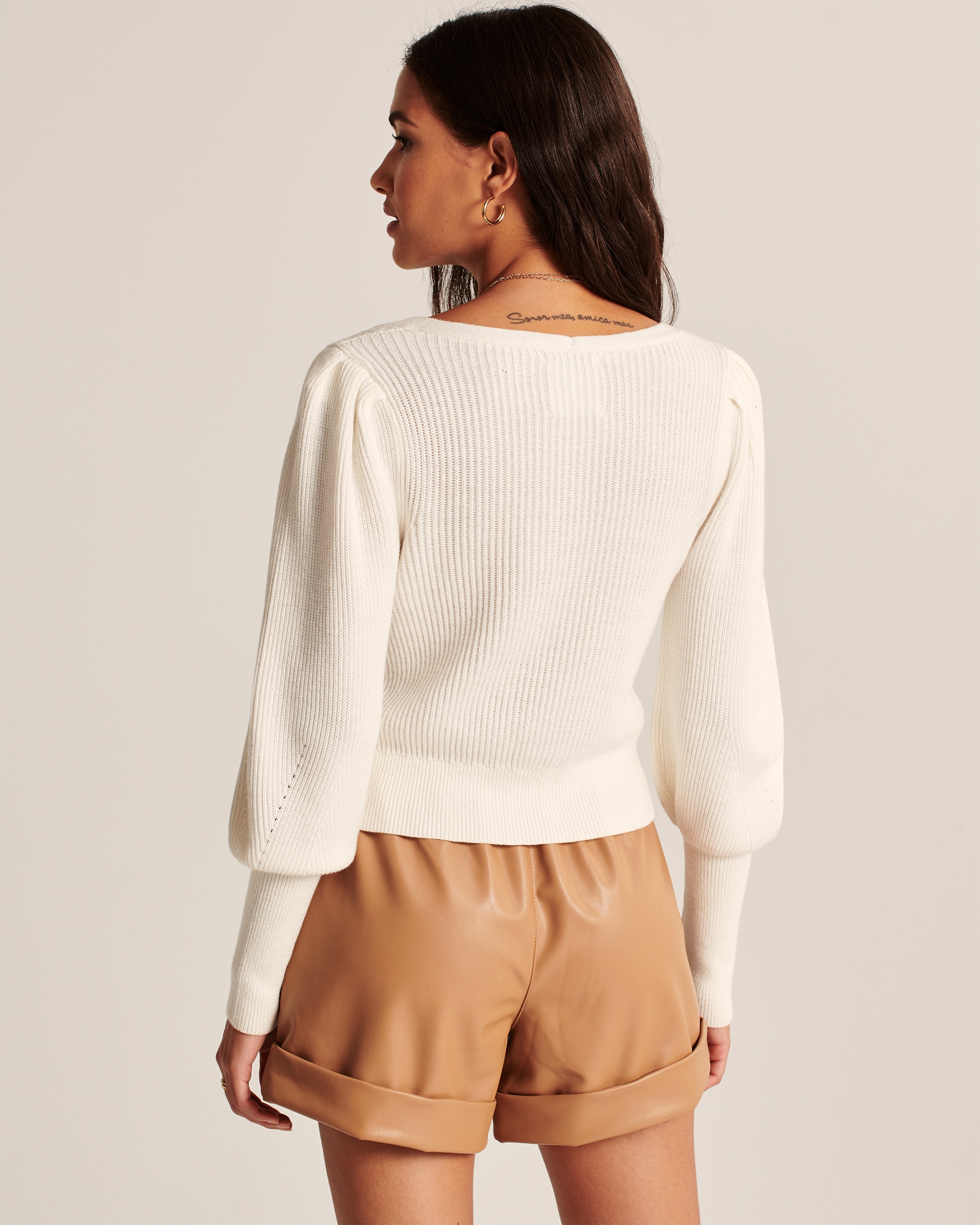 abercrombie puff sleeve cardigan