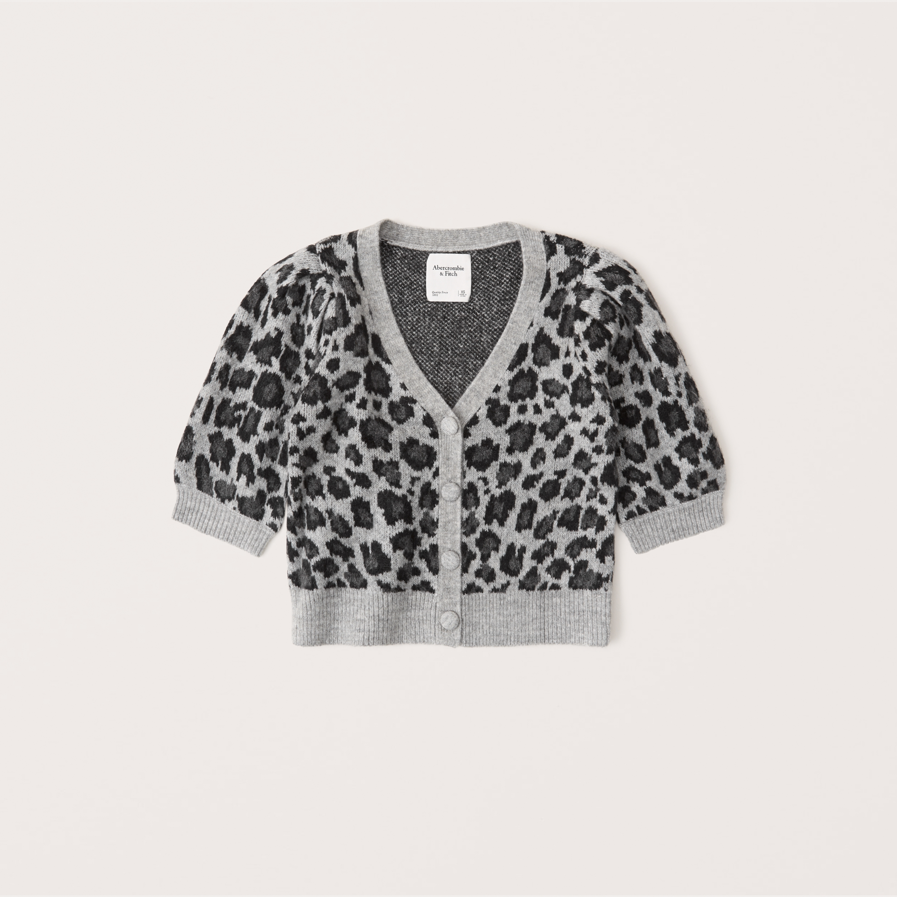 abercrombie puff sleeve cropped cardigan