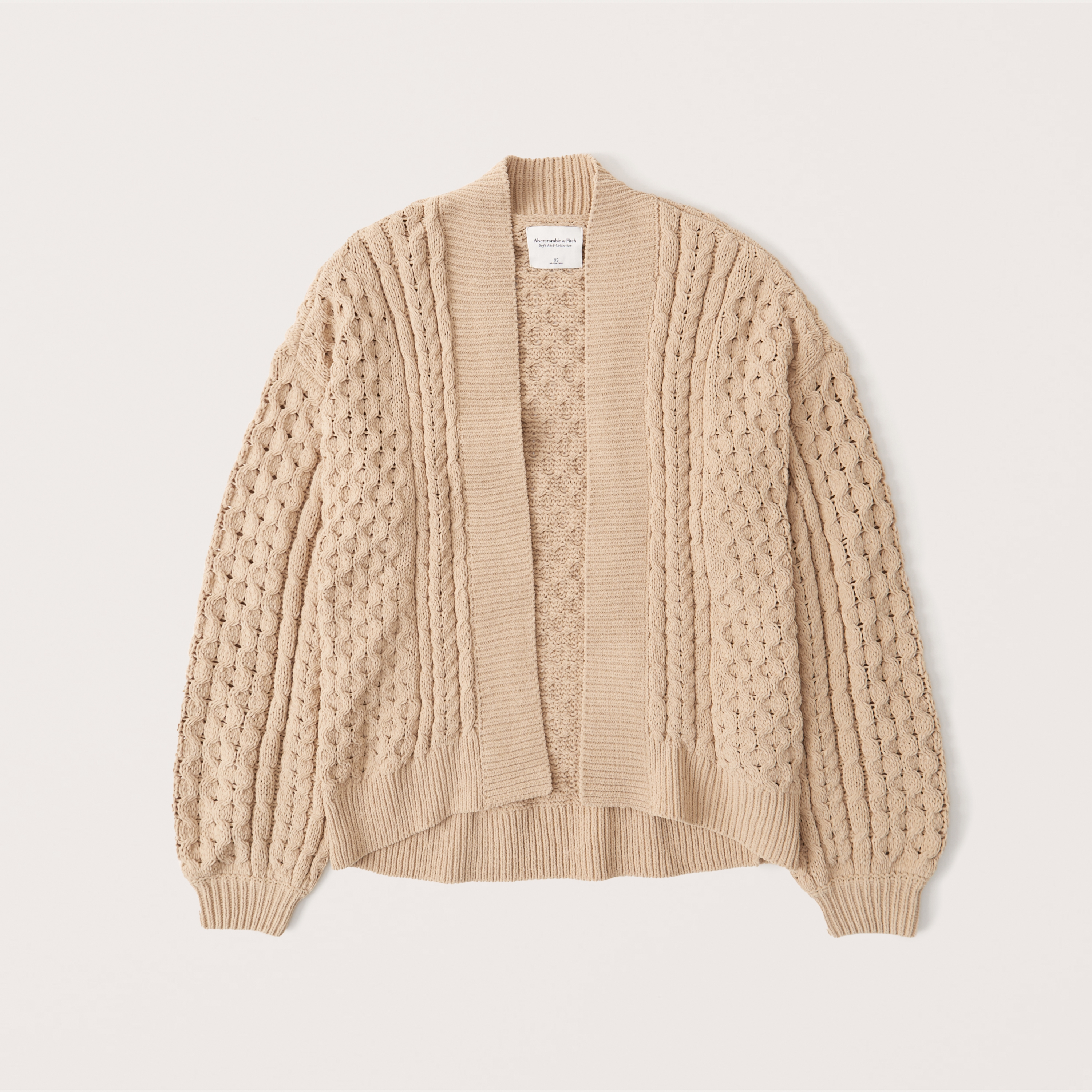 abercrombie open stitch cable cardigan