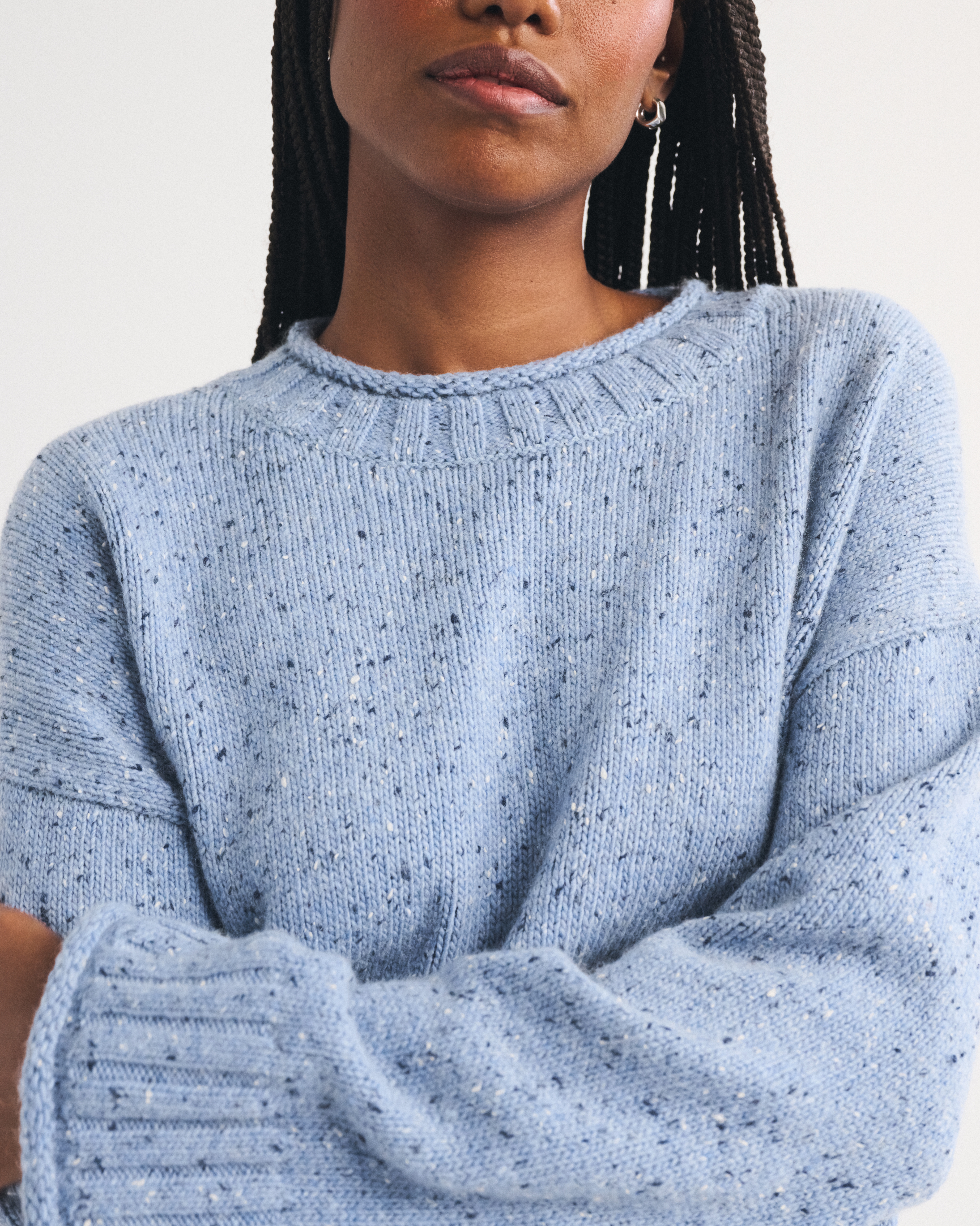 Женский свитер Abercrombie & Fitch Wool-Blend Roll Neck Crew, цвет: Синий — фото 3