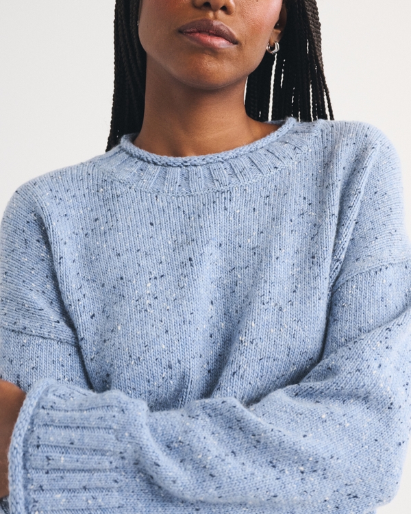 Wool-Blend Roll Neck Crew Sweater