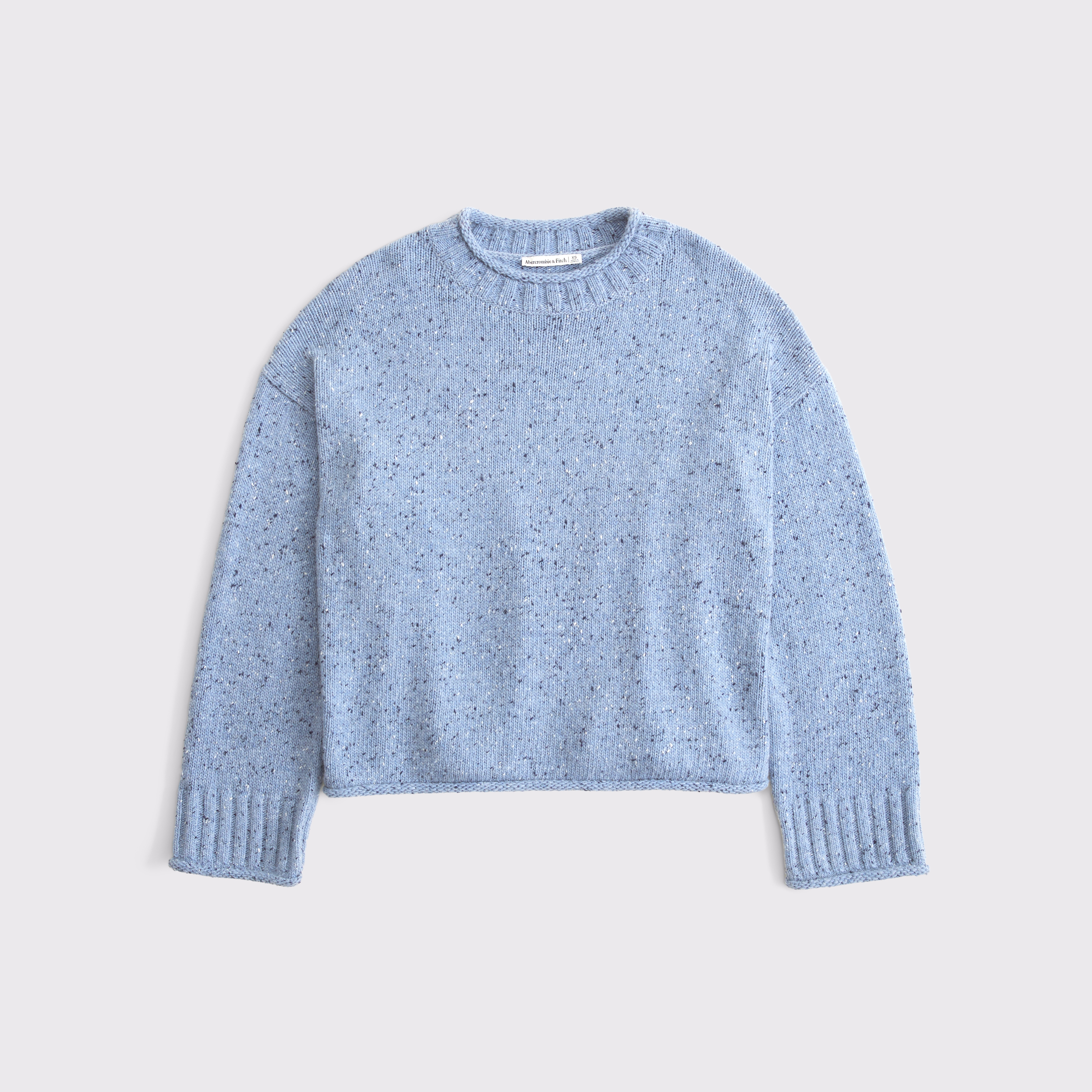 Женский свитер Abercrombie & Fitch Wool-Blend Roll Neck Crew, цвет: Синий — фото 1